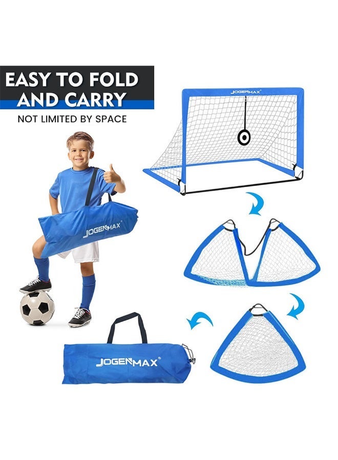 دي إم جي تك أهداف كرة القدم للأطفال للحديقة الخلفية، مجموعة منشأة 1.8×0.9 متر شباك التدريب مع الهدف، شباك كرة القدم المنفرد للصغار مع كرة القدم، مجموعة كرة القدم للأطفال والشباب للعب خارجية والرياضة - Image 5